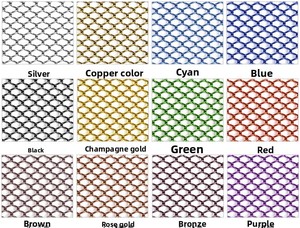 Vải rèm lưới mắt cáo màu vàng, lỗ 6mm, dùng trang trí trần khách sạn, vách ngăn không gian - Product Image 4