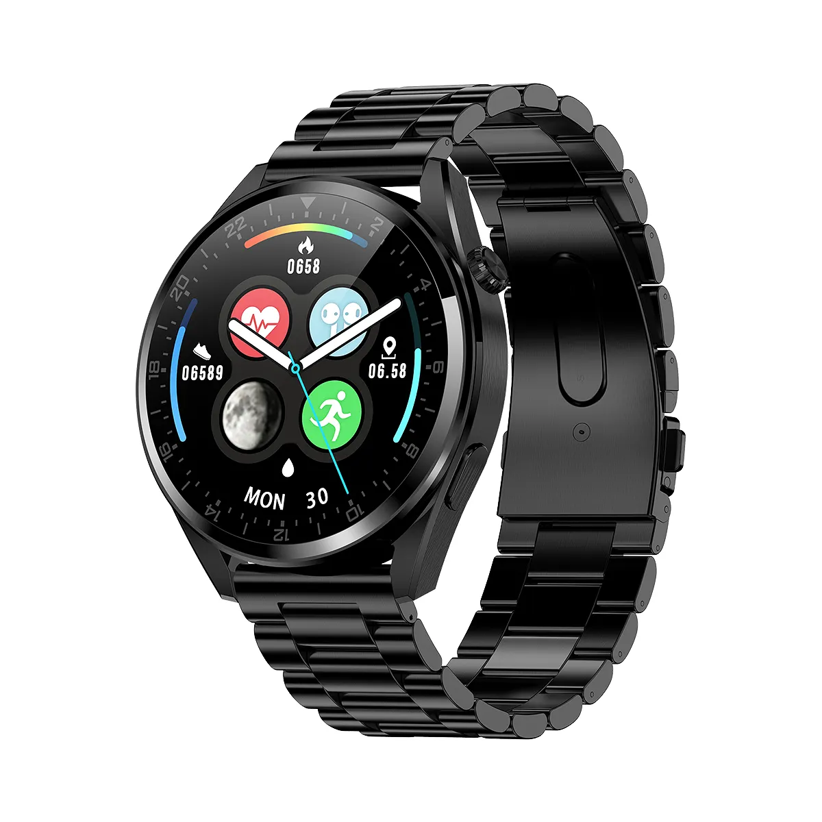 Smartwatch ak33 pro bt 390*390, 1.65 polegadas, negócios, suporte de chamada bt, dinâmico, tela 3d, ui, termômetro inteligente, jogos, aplicativo android