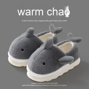 <span class=keywords><strong>Requin</strong></span> femmes hiver en peluche pantoufles semelle épaisse mignon fourrure en peluche talon fermé EVA semelle extérieure chaude pour dames - Product Image 2