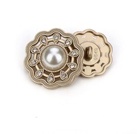 Petits boutons de perles parfumés à la mode Boutons en métal incrustés de diamants Chemise Costume Manteau Coupe-vent Perles Divers Articles