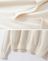 Suéter de Cachemira 100% de Lujo para Mujer, Diseño Personalizado de Fábrica ODM, Cuello Solapa, Tejido de Punto, Jersey para Otoño e Invierno, Capa Interior Cálida