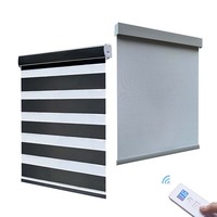 Automatique gris élégant zèbre stores motorisés canada fenêtre zèbre volets pare-soleil automatique fenêtre rideau pour hôtel bureau