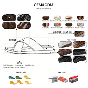Old Money Style Men's Cross-Strap Slide Summer 2026 New Breathable Premium Top-Grain Cowhide Soft Sole High-End Casual Slides - Product Image 4