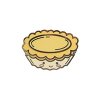 Regalos Promocionales para el Evento de Aniversario de Delicious Snacks Bar: Pin/Insignia Esmaltada Bañada en Oro con Diseño de Tarta de Huevo y Postre Dulce