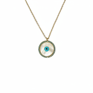 Collier en métal couleur or avec design mauvais œil Pendentifs et breloques à la mode - Product Image 2