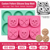 Moule En Silicone Sans BPA De Qualité Alimentaire Pour Halloween Avec Crâne Six Cavités Démoulage Facile Pour Gâteau Chocolat Gl