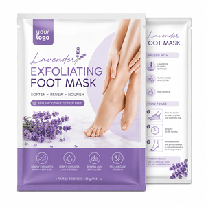 Hot Selling Gently Exfoliates Care Softens Rough Cracked Heels Hydrates Nourishes Lavender Niacinamide Exfoliating Foot Mask - Product Image 1