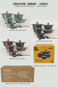 Bộ dụng cụ nấu ăn thương mại chất lượng cao 16 món, gồm nồi 20/24/28/32cm, chảo nông 30cm, muỗng silicon, găng tay, vá, an toàn với mọi loại bếp - Product Image 3