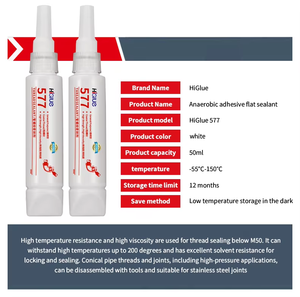 Colla Anaerobica a Lenta Polimerizzazione con Inibizione dell'Ossigeno 577, Adesivo per Filettature e Sigillante a Media Resistenza, Flacone <span class=keywords><strong>da</strong></span> 50ml/250ml - Product Image 5