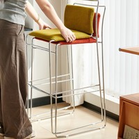 Tabouret de bar empilable en cuir PU style industriel antique, très demandé, pour restaurant, hôtel, salle à manger et usage extérieur