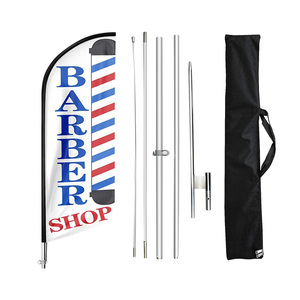 Venta al por mayor personalizado sin MOQ publicidad swooper Bandera de plumas cartel hecho en China para barbería y uso en la playa - Product Image 1