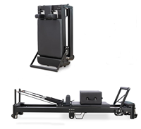Reformer de Pilates pliable en alliage d'aluminium avec cadre noir CELUX, gain de place, portable, pour studio de fitness, OEM