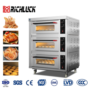 Forno <span class=keywords><strong>Elettrico</strong></span> Commerciale a 3 Piani e 3 Vassoi <span class=keywords><strong>per</strong></span> Panetteria, Pasticceria e Pizzeria - Vendita Diretta dalla Fabbrica - Product Image 1