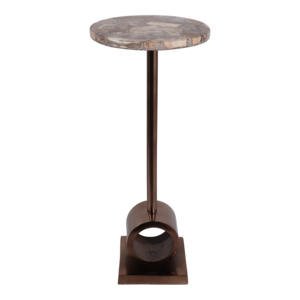 Tavolino Moderno in Legno Pietrificato, Piccolo Tavolo Laterale per Comodino e Arredamento Decorativo per Soggiorno - Product Image 4