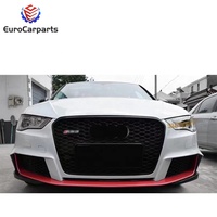 A3 2012-16y Mise à niveau vers les kits de carrosserie RS3 diffuseur arrière de calandre de pare-chocs avant avec embouts d'échappement accessoires de voiture pièces automobiles