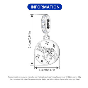 จี้รูปช้างทองแดงสีขาวขายดี งานดีไซน์เฉพาะระดับไฮเอนด์ สำหรับทำสร้อยข้อมือ DIY ขายส่ง เครื่องประดับสำหรับผู้หญิง - Product Image 3