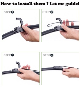 Meilleures ventes : Lame d'essuie-glace souple et plate sans armature, en caoutchouc de rechange, compatible avec 95% des véhicules, pour bras à crochet U/J - Product Image 3