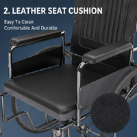 Offre Spéciale : Fauteuil Roulant Commode Pliable en Acier pour Personnes Âgées, Utilisation Intérieure/Extérieure, avec Accoudoirs - Équipement Médical et Soins