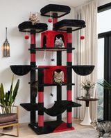 Torre para Gatos Starmoon para Gatos de Interior com Poste Arranhador, Rede, Plataformas, Condomínios e Cesto Suspenso Halloween