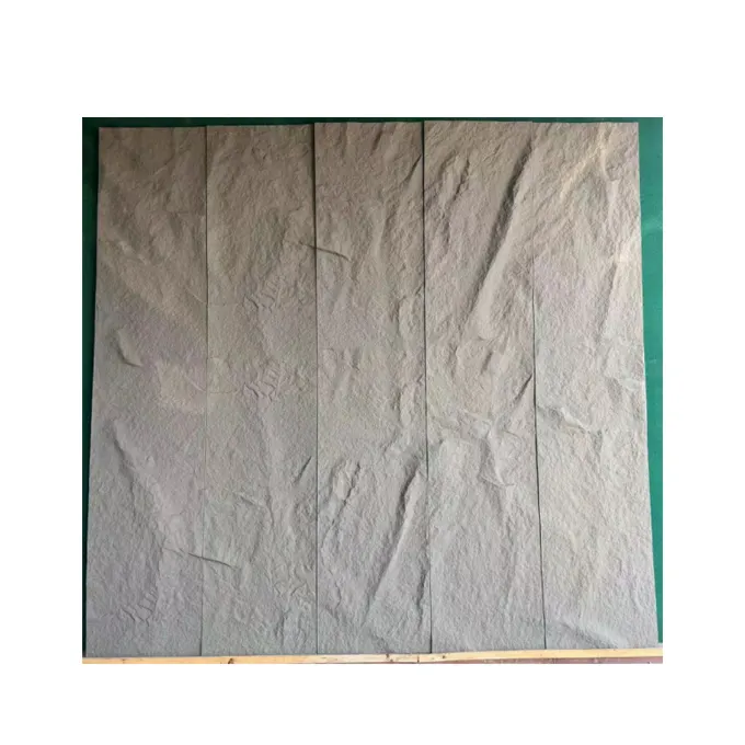 Waterproof factory price lightweight Polyurethane Big Slab Stone Skin Panel PU Artificial Stone five design can be connected