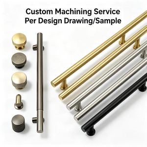 Poignées et Boutons de Tiroir et de Commode en Acier Inoxydable, Aluminium et Laiton CNC pour Meubles et Portes d'Armoires de Cuisine - Product Image 1