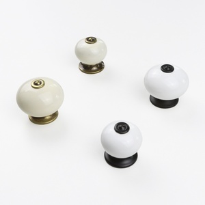 Antieke Keramische Kast Handgrepen Ladeknoppen Trekt Garderobedeurklink Eenvoudig Enkel Gat Meubelladehandvat Hardware - Product Image 1