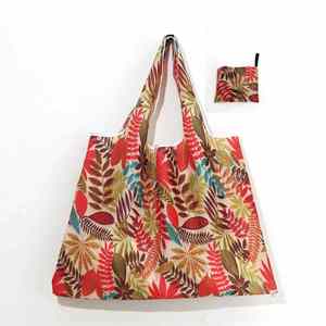 Sac fourre-tout réutilisable et lavable à imprimé floral personnalisé, sac de courses pliable en Oxford portable - Product Image 1