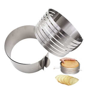 Couteau à gâteau circulaire réglable en acier inoxydable de 15-30 cm, outil de pâtisserie multi-niveaux, coupe-gâteau en anneaux, trancheuse à pâtisserie - Product Image 1