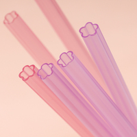 Jolies pailles réutilisables en plastique Sakura, pailles écologiques réutilisables, pailles mignonnes