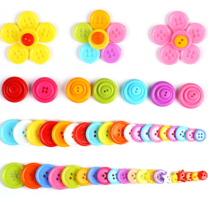 Bottoni in Plastica Colorati all'Ingrosso con 4 Fori per Bambini, Bottoni Ecologici con Perline, Bottoni Piatti Rotondi con Bordo Sottile per Fai-da-Te - Product Image 5