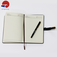 Carnet de notes en cuir avec logo personnalisé, couverture en tissu et PP avec fermoir magnétique, reliure cousue, agenda de bureau