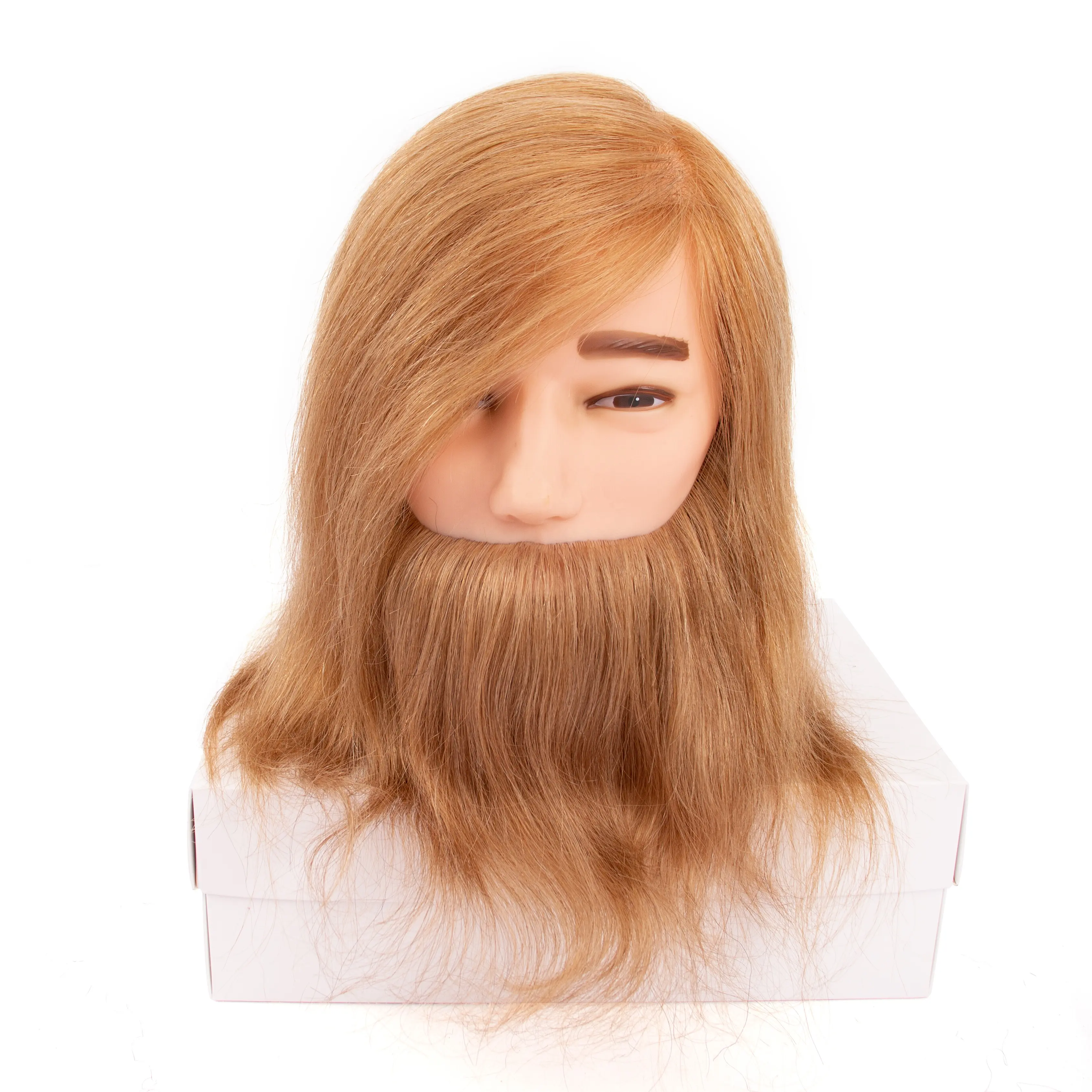 Mannequin Head Barbering Training Head Salon Barber 100% Human Hnew con capelli per parrucche parrucchiere testa di bambola maschio con barba