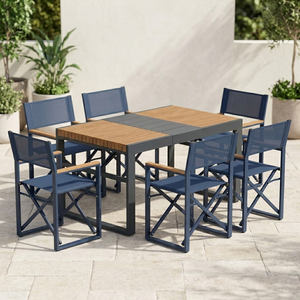 Chaise de salle à manger pliante moderne et légère <span class=keywords><strong>pour</strong></span> patio, structure <span class=keywords><strong>en</strong></span> acier thermolaqué, <span class=keywords><strong>tissu</strong></span> maillé 2x1, extérieur, avec accoudoirs <span class=keywords><strong>en</strong></span> plastique imitation bois - Product Image 1