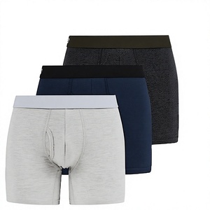 Sous-vêtements pour homme en spandex/coton, boxers confortables et respirants, coupe mi-taille, impression de logo personnalisée, boxers embossés pour homme - Product Image 1