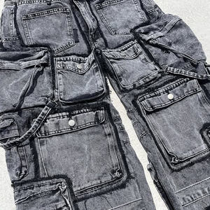 DIZNEW 2025 Men's High Quality Distressed <strong>Jeans</strong> Street Style <strong>Denim</strong> Pants Light Medium Wash Colored Prints Patchwork <strong>Jeans</strong> - Product Image 3