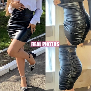 Gonne <span class=keywords><strong>in</strong></span> <span class=keywords><strong>pelle</strong></span> sintetica <span class=keywords><strong>in</strong></span> stile ufficio da donna eleganti Mini abiti da festa <span class=keywords><strong>gonna</strong></span> alla moda - Product Image 2