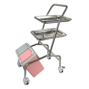 Chariot d'instruments chirurgicaux en acier inoxydable Shengyue, simple, double ou à quatre barres, détachable avec roues, chariot d'hôpital - Product Image 5