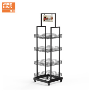 Tùy chỉnh cửa hàng bán lẻ Kim Loại hiển thị đứng mềm uống kẹo hiển thị kệ với bánh xe cho cửa hàng tiện lợi - Product Image 6