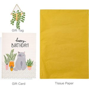 <b>Large</b> <b>Gift</b> <b>Bag</b> With Card And Tissue Paper Cat Plant Design Birthday Party Art Paper Offset Printing - Product Image 6