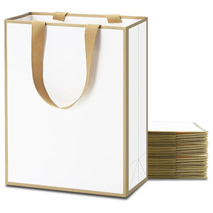 Wholesale Ribbon Handle <b>Packaging</b> Bag Retail Jewelry Luxury Wedding Boutique Small Gift <b>Paper</b> Bag For Small Business With Logo - Product Image 1