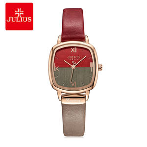 Reloj <span class=keywords><strong>JULIUS</strong></span> Nuevo Modelo de Moda con Corte de Doble Cara, Diseño Cuadrado Pequeño, Sonido Explosivo al Agitar, para Mujer - Product Image 1