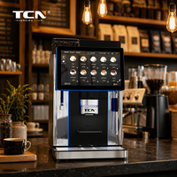 Machine à café commerciale TCN OEM, du grain à la tasse, compacte, de table, avec moulin intégré et mousseur à lait, pour bureau et entreprise