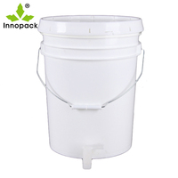 Seau/seau/tambour/baril en plastique de boisson de fermenteur de 30 litres avec soupapes de vidange et sas