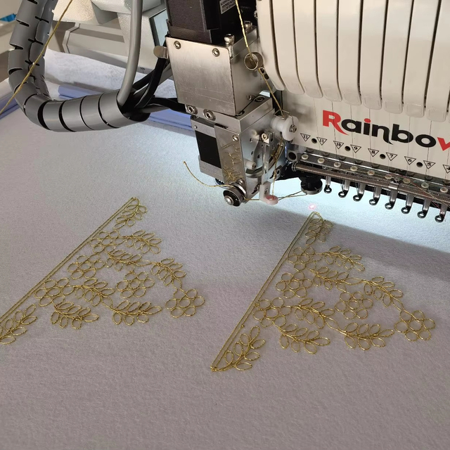Cording and Sequining Embroidery on One Head 12 15 Needle Embroidery Machine