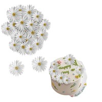 Décorations de gâteaux en papier de riz comestible à motif marguerite blanche, motifs peints à la main, pour pâtisserie, exclusivité transfrontalière
