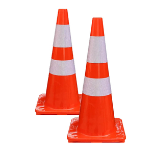 28 inch cao khả năng hiển thị khẩn cấp an toàn đường Bộ Nón linh hoạt PVC phản quang tín hiệu giao thông cho đường cao tốc cảnh báo giao thông sản phẩm - Product Image 2