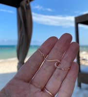 Collier en acier inoxydable pour femmes, pendentif vague plaqué or et imperméable à l'eau, sans ternissement, surfeur, plage, été
