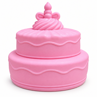 Jouet Squishy Gâteau d'Anniversaire Rose Géant à Deux Niveaux en TPR, à Remontée Lente, Doux à Presser, Sensoriel Anti-Stress, en Forme d'Aliment, Cadeau Nouveauté