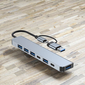 Vonn 7-in-1 Dual-<span class=keywords><strong>Port</strong></span> <span class=keywords><strong>USB</strong></span> Type-C mở rộng Dock xách tay nhiều HUB Adapter với <span class=keywords><strong>USB</strong></span> 3.0 cho máy tính xách tay máy tính trong kho - Product Image 2