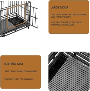 Ekstra büyük 38/42/46 inç ağır köpek sandık çiğnemek geçirmez kaçış geçirmez tekerlekler yıkılmaz plastik Metal çevre dostu için - Product Image 5